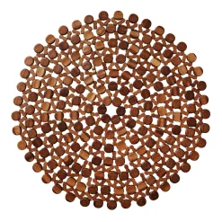 Kim Seybert Place Settings & Linens|Round Bamboo Placemat in Brown, Set of 4