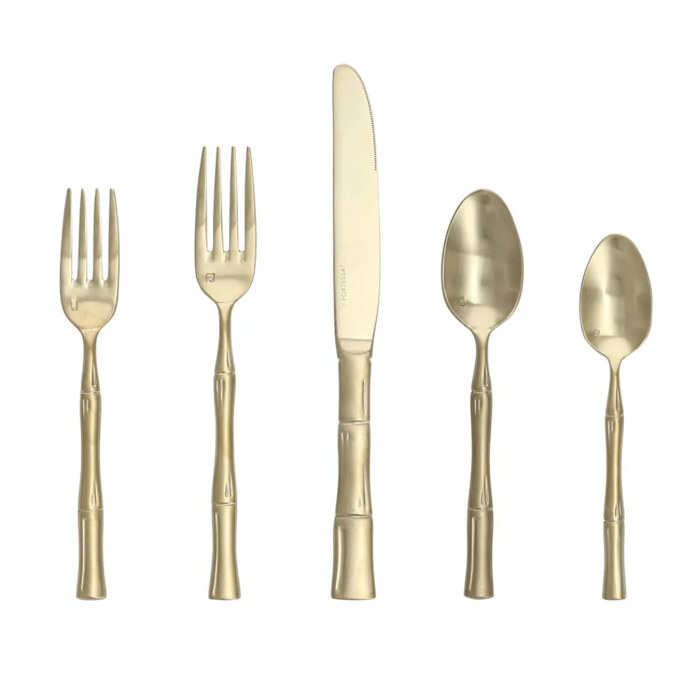 Fortessa Flatware|Royal Pacific Brushed Champagne Flatware Set