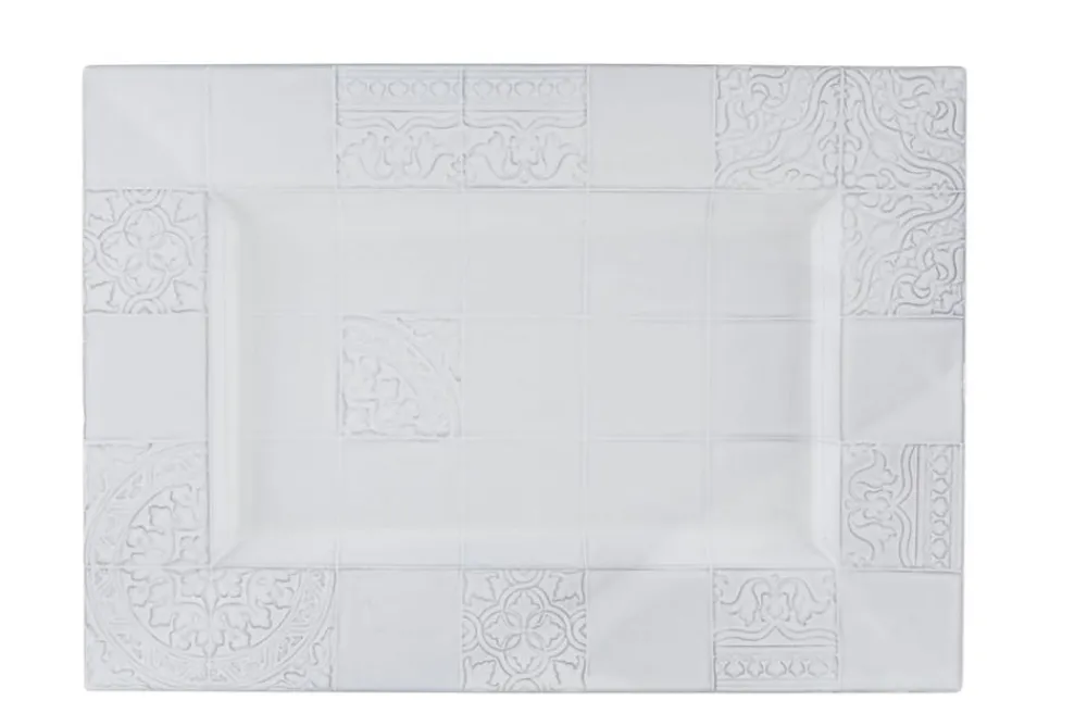 Bordallo Pinheiro Dinnerware|Rua Nova Tray in White Antique
