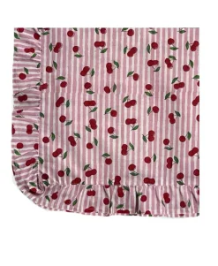 Flying Sheep Country Place Settings & Linens|Ruffle Napkin in Cherry, Set of 4
