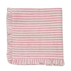 Flying Sheep Country Place Settings & Linens|Ruffle Napkin in Pink Stripes, Set of 4