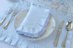 TriChi Design Place Settings & Linens|Ruffles Mavi Placemat, Set of 4