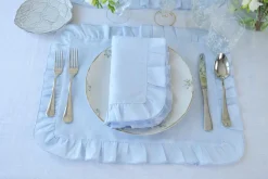 TriChi Design Place Settings & Linens|Ruffles Mavi Placemat, Set of 4