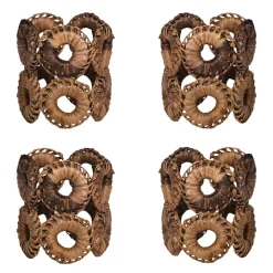 Juliska Place Settings & Linens|Rustic Ring Napkin Ring in Natural, Set of 4