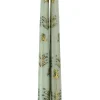 MJ Tablescapes Candles|Sage Chrysanthemum Hand-Painted Taper Candles Set of Two