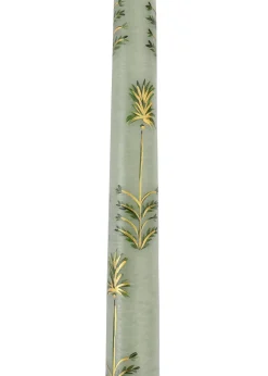 MJ Tablescapes Candles|Sage Chrysanthemum Hand-Painted Taper Candles Set of Two