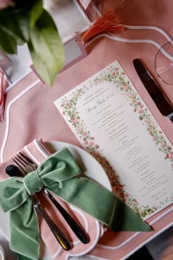 TriChi Design Décor|Place Settings & Linens|Sage Green Velvet Napkin Bows, Set of 4