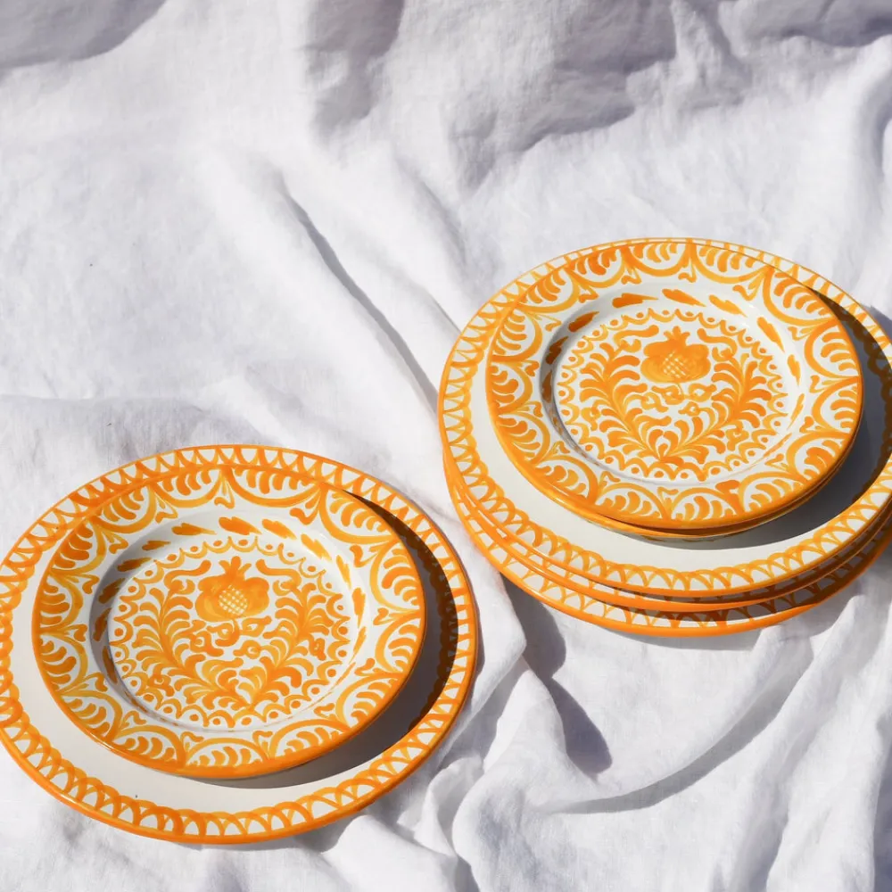 Pomelo Casa Dinnerware|Salad Plate With Hand Painted Designs
