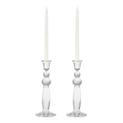 AERIN Candles|Sancia Extra Tall Taper Candleholders in Gold Rim in, Set of 2
