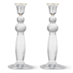 AERIN Candles|Sancia Extra Tall Taper Candleholders in Gold Rim in, Set of 2