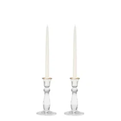 AERIN Candles|Sancia Tall Taper Candleholders in Gold Rim in, Set of 2