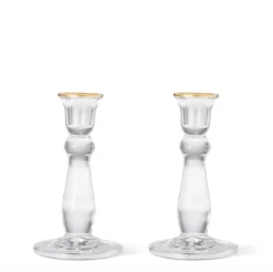 AERIN Candles|Sancia Tall Taper Candleholders in Gold Rim in, Set of 2
