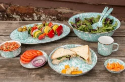 Golden Rabbit Dinnerware|Sandwich Plates in Sea Glass, Set of 4