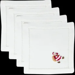 Henry Handwork Place Settings & Linens|Santa Cocktail Napkin Set