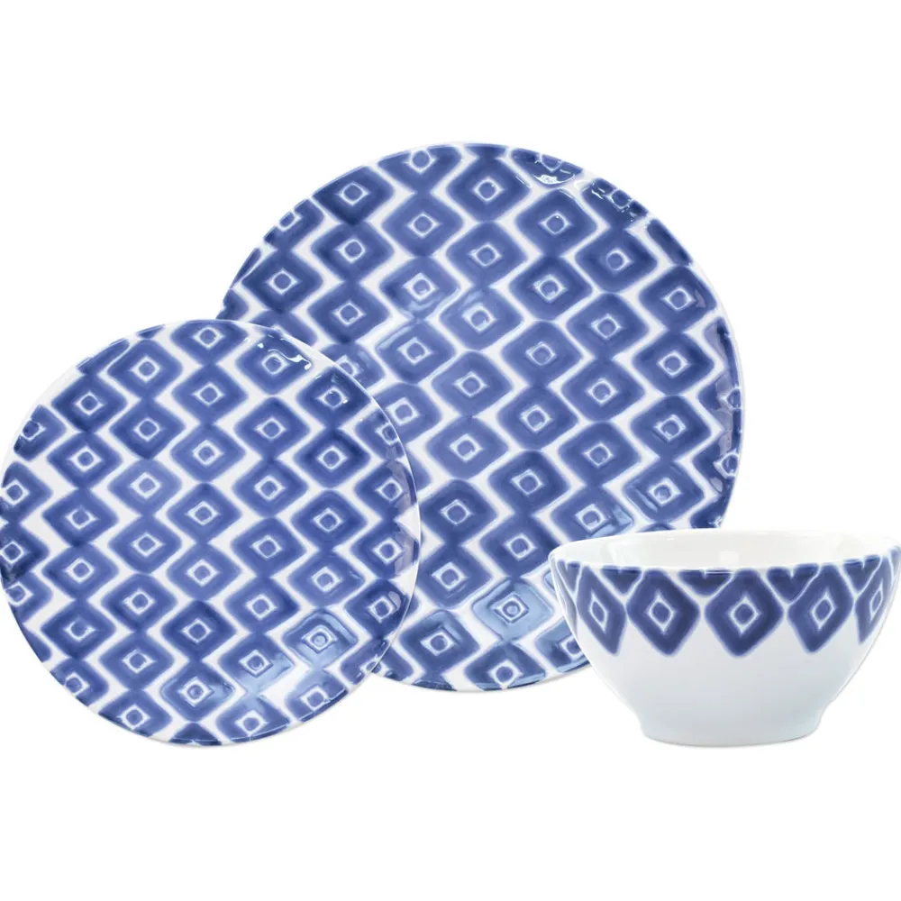 VIETRI Dinnerware|Santorini Diamond 3-Piece Place Setting