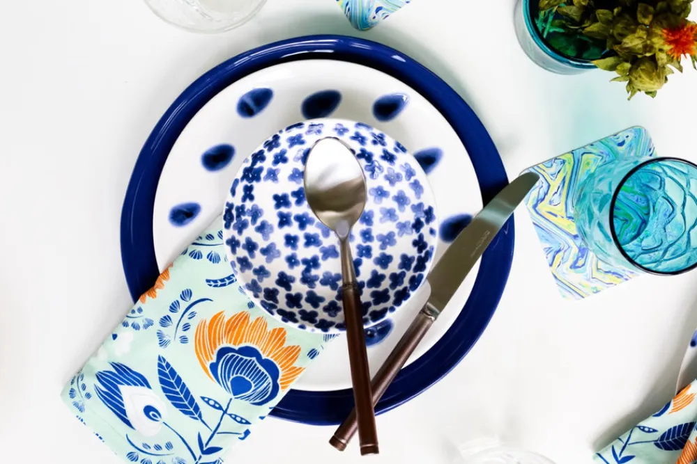 VIETRI Dinnerware|Santorini Dot Salad Plate