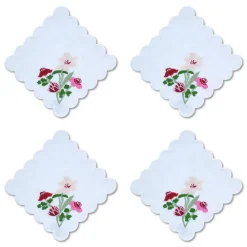 Chefanie Place Settings & Linens|Scalloped Flower Cocktail Napkins, Set of 4
