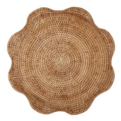 Rebecca Udall Wicker|Place Settings & Linens|Scalloped Rattan Placemat in Natural