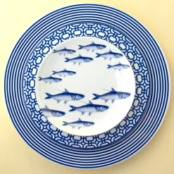Caskata Dinnerware|School of Fish Canapé Plates Boxed, Set of 4