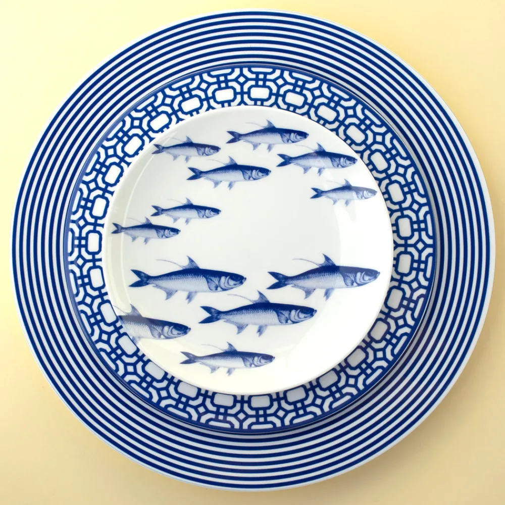 Caskata Dinnerware|School of Fish Canapé Plates Boxed, Set of 4