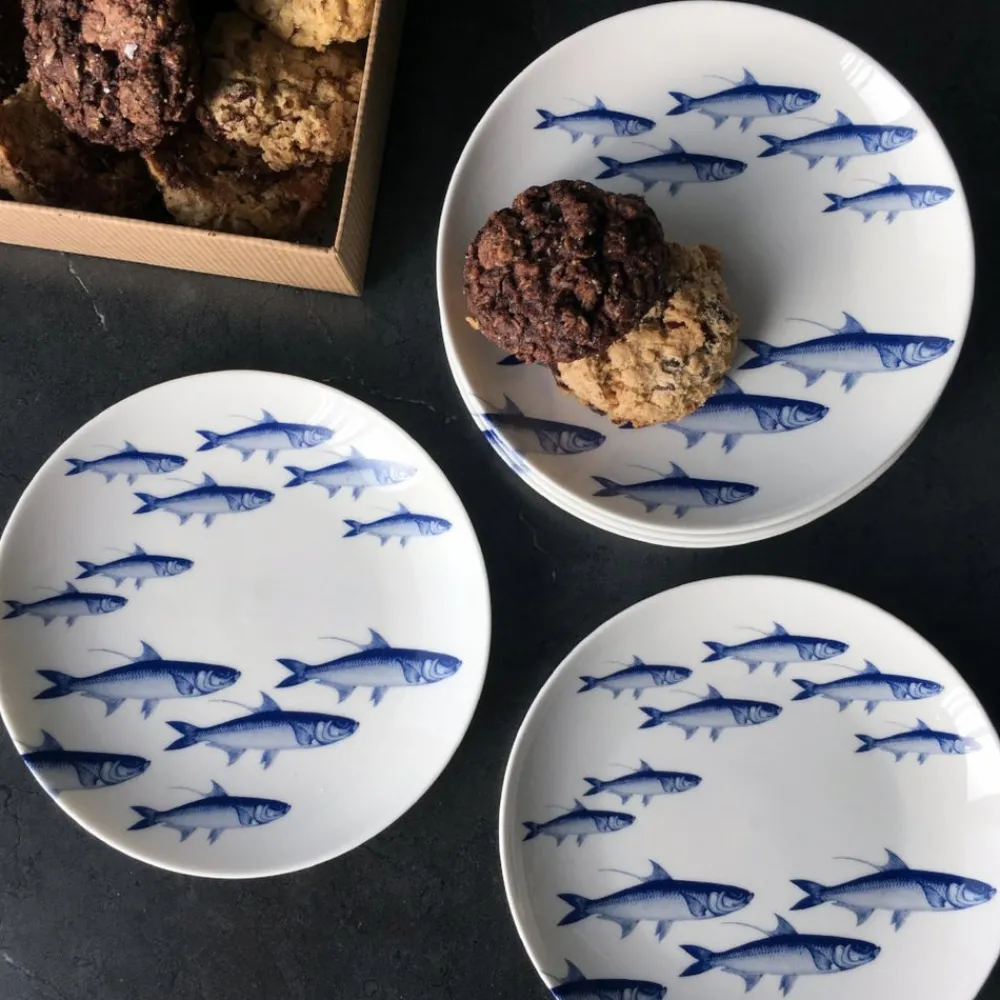Caskata Dinnerware|School of Fish Canapé Plates Boxed, Set of 4