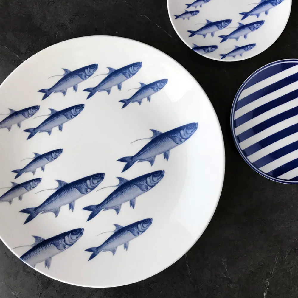Caskata Dinnerware|School of Fish Canapé Plates Boxed, Set of 4