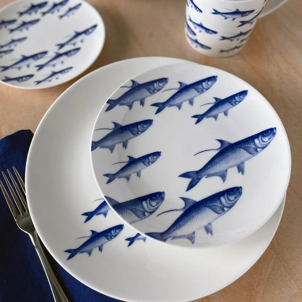 Caskata Dinnerware|School of Fish Canapé Plates Boxed, Set of 4
