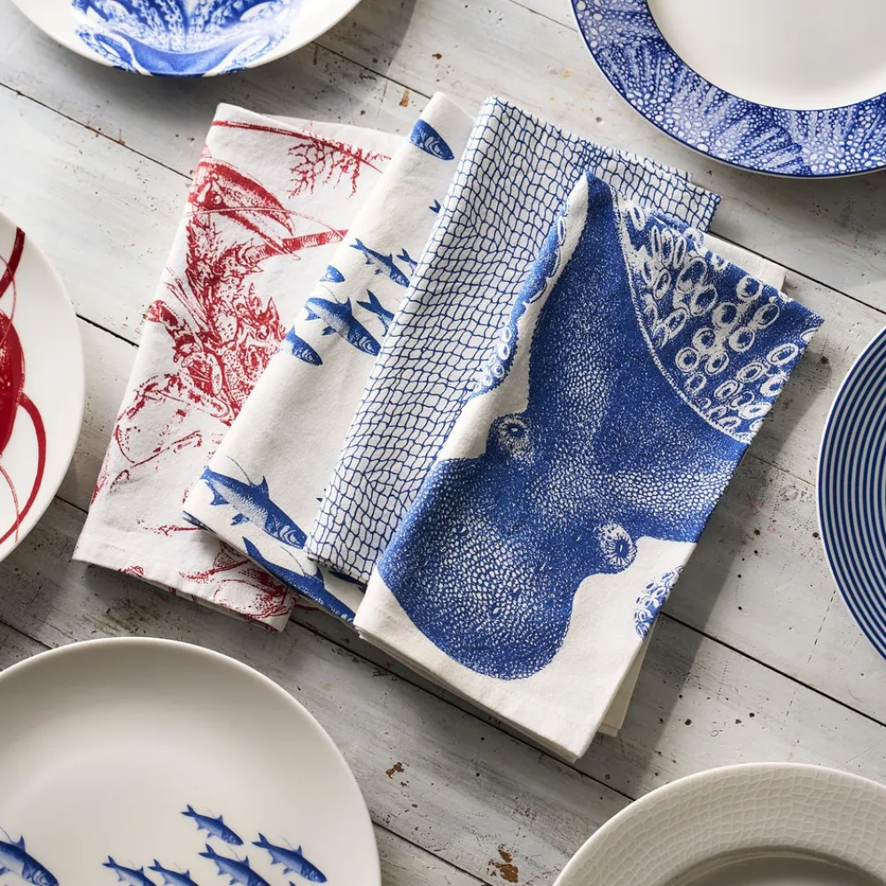 Caskata Place Settings & Linens|School of Fish Dinner Napkins, Set of 4