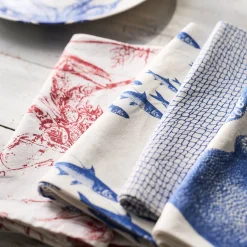 Caskata Place Settings & Linens|School of Fish Dinner Napkins, Set of 4