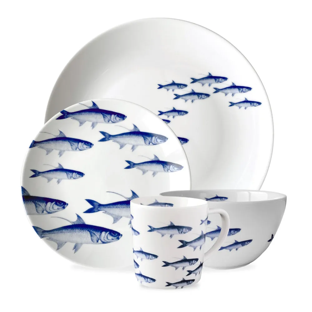 Caskata Dinnerware|School of Fish 4-Piece Place Setting