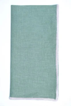 TriChi Design Place Settings & Linens|Sea Sonen Napkin Pink Small Trim, Set of 4