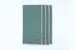 TriChi Design Place Settings & Linens|Sea Sonen Napkin Pink Small Trim, Set of 4