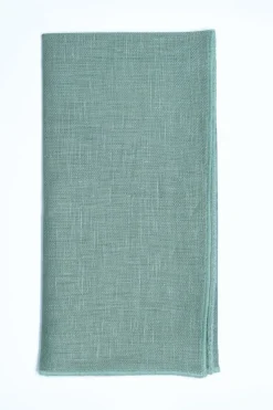 TriChi Design Place Settings & Linens|Sea Sonen Napkin with Green Small Trim, Set of 4