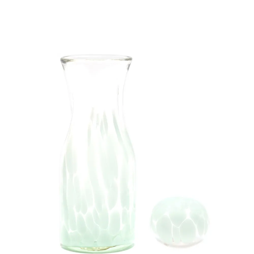Paul Arnhold Glass Glassware|Seafoam Green Transparent Spotted Carafe