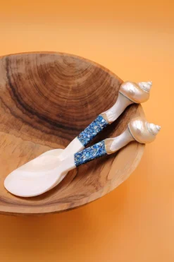 Inner Child Flatware|Seashell Serving Set in Blue
