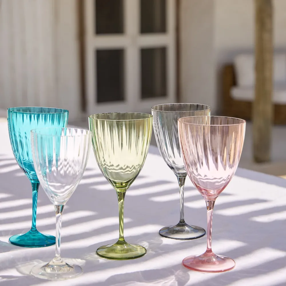 Costa Nova Glassware|Sensa Collection Water Glasses in Bottle Green, Set of 6