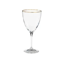Costa Nova Glassware|Sensa Collection Water Glasses 14 oz in Golden Rim, Set of 6