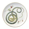 Laboratorio Paravicini Dinnerware|Serpentine Dinner Plate in Blue Serpentine with Flower