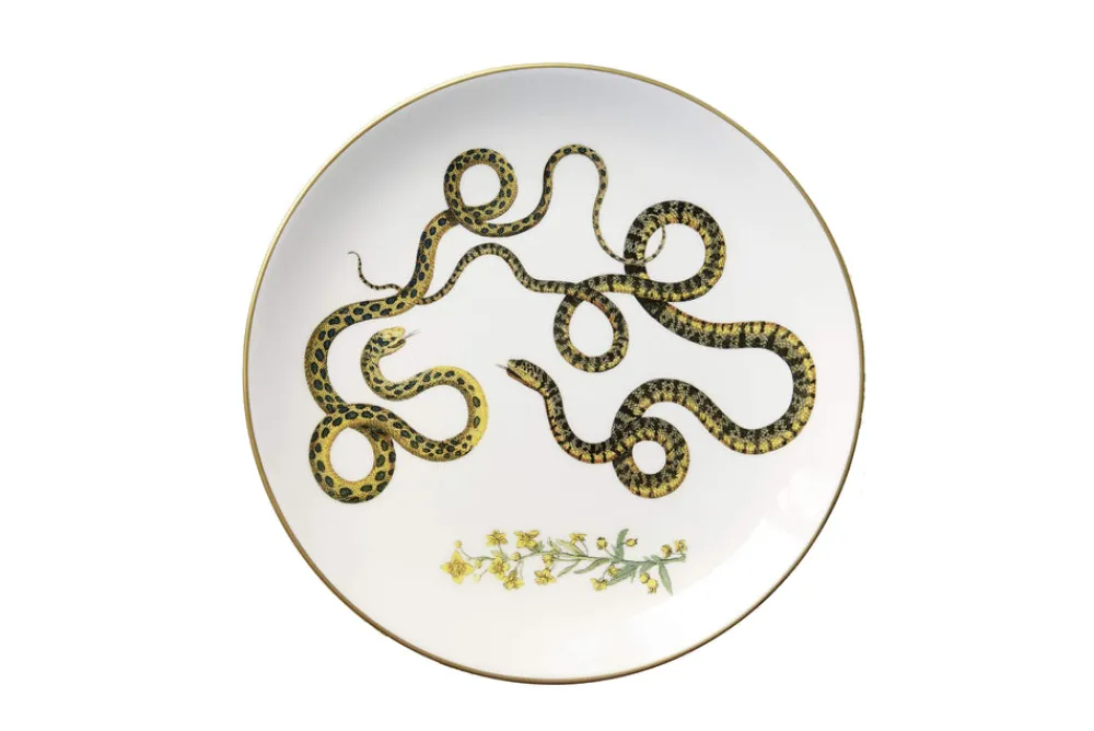 Laboratorio Paravicini Dinnerware|Serpentine Dinner Plate with Flowers