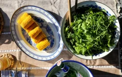 Golden Rabbit Dinnerware|Serving Bowl in Blue Crab