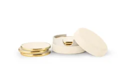 AERIN Living|Décor|Shagreen Coasters in Cream, Set of 4