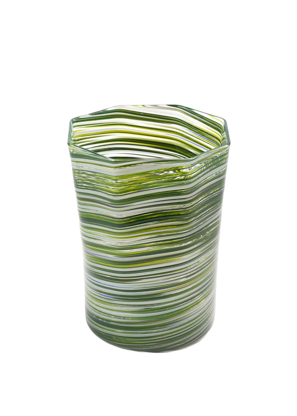 Craft Advisory Glassware|Short Hand Blown Tumbler in Avocado Mix, Set of 6