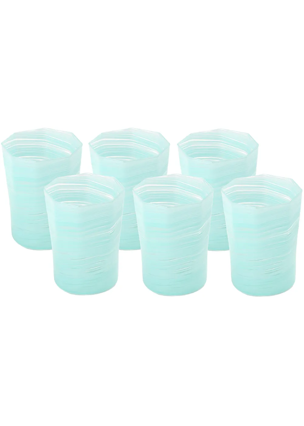 Craft Advisory Glassware|Short Hand Blown Tumbler in Celadon, Set of 6
