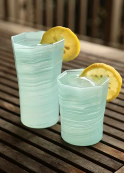 Craft Advisory Glassware|Short Hand Blown Tumbler in Celadon, Set of 6