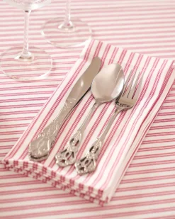 Petite Plume Place Settings & Linens|Signature Antique Red Ticking Table Linen