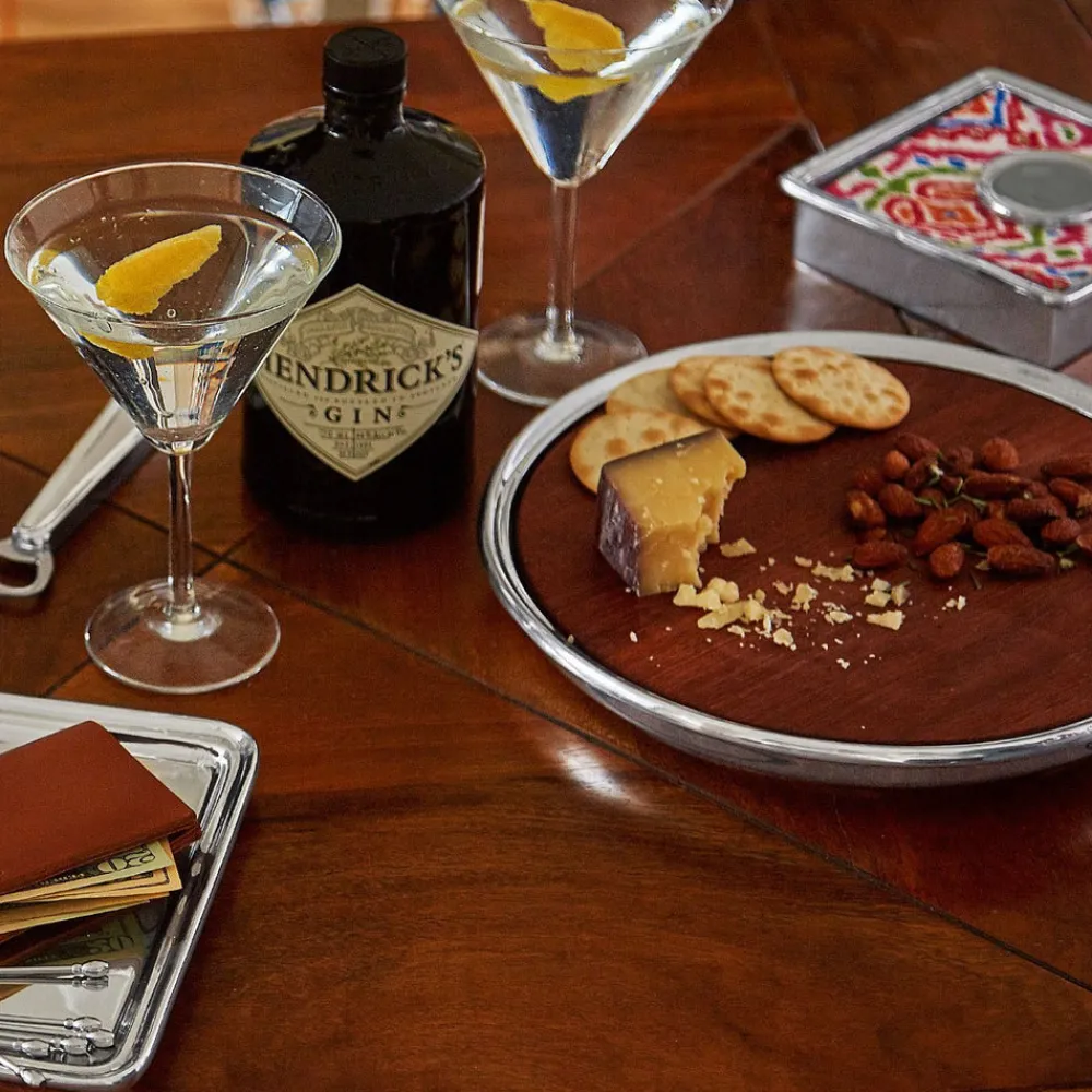 Mariposa Dinnerware|Signature Round Cheese Board with Dark Wood Insert