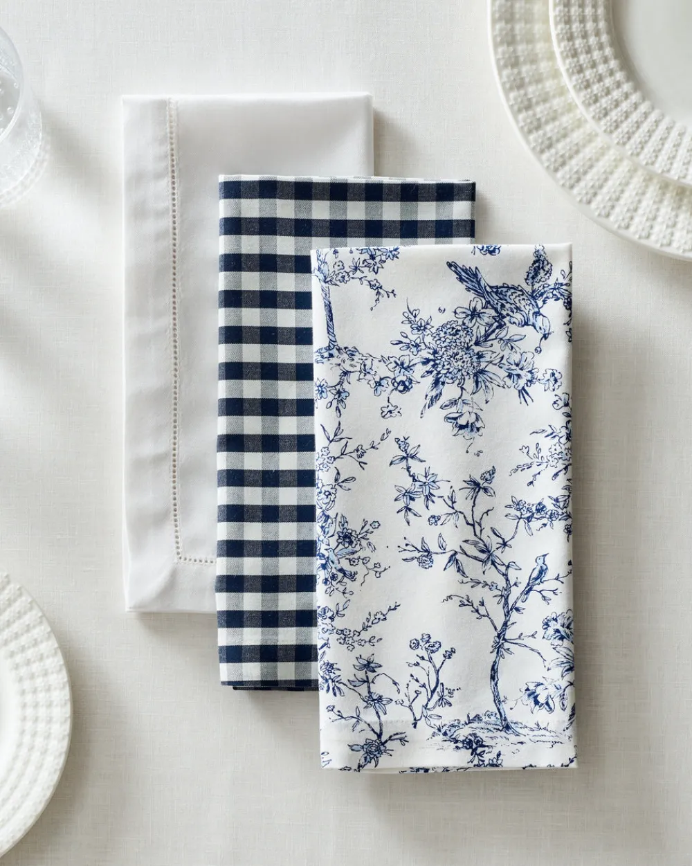 Petite Plume Place Settings & Linens|Signature Twill Napkin in Timeless Toile