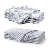 Petite Plume Place Settings & Linens|Signature Twill Napkin Set in Navy French Ticking & Timeless Toile