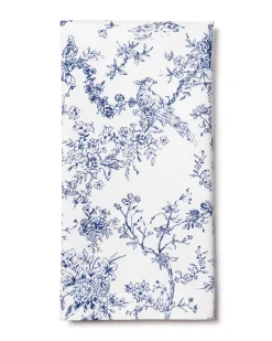 Petite Plume Place Settings & Linens|Signature Twill Napkin Set in Navy French Ticking & Timeless Toile
