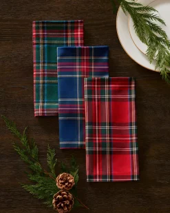 Petite Plume Place Settings & Linens|Signature Twill Napkins in Kensington Tartan, Set of 4
